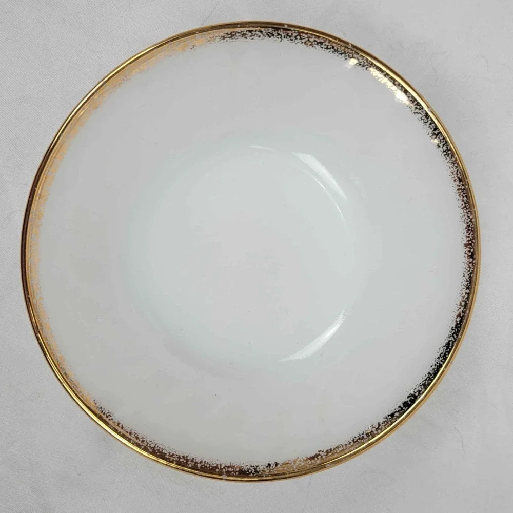 Vintage Oven Fire-King Ware White Porcelain Shallow Bowl